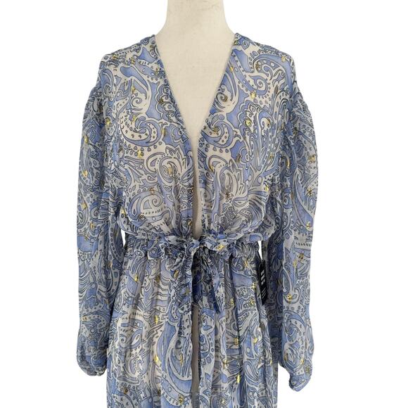 Express Swim Cover Up Womens XL Sheer Full Length Beach Yacht Sheer Tiered NWT - Picture 2 of 9